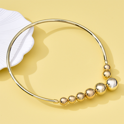 Exaggerated fashion pearl necklace, simple and versatile small gold bead open choker, exquisite collarbone chain jewelry for women.