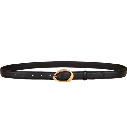 Black leather belt for women – a stylish, versatile design made from high-quality leather.