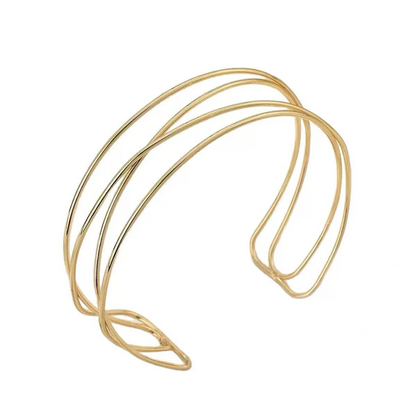 Gold-plated, multi-layered, cross-neck jewelry for women; elegant and simple openwork design.