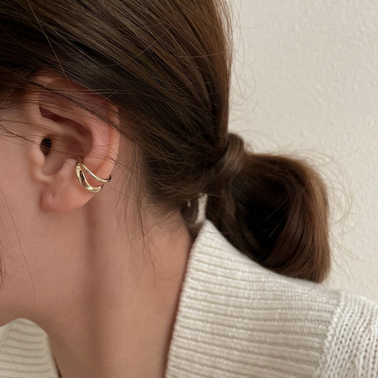 Retro geometric ear clips for women without pierced ears, stylish and unique ear cartilage clips