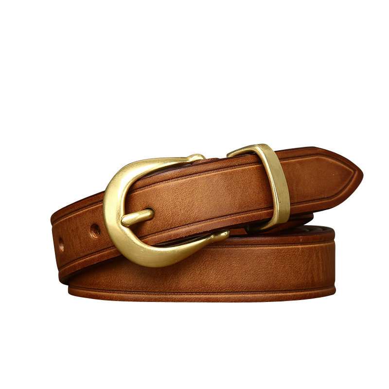 Real leather belt for women – vintage, made from top-quality pure cowhide, suitable for jeans belts