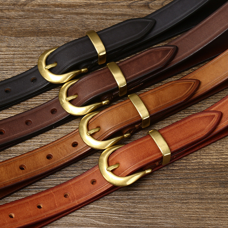 Real leather belt for women – vintage, made from top-quality pure cowhide, suitable for jeans belts