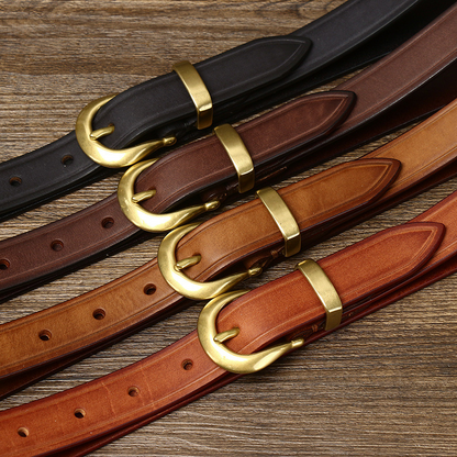 Real leather belt for women – vintage, made from top-quality pure cowhide, suitable for jeans belts