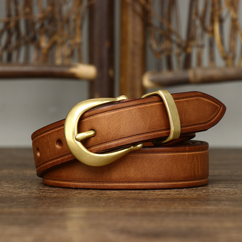 Real leather belt for women – vintage, made from top-quality pure cowhide, suitable for jeans belts