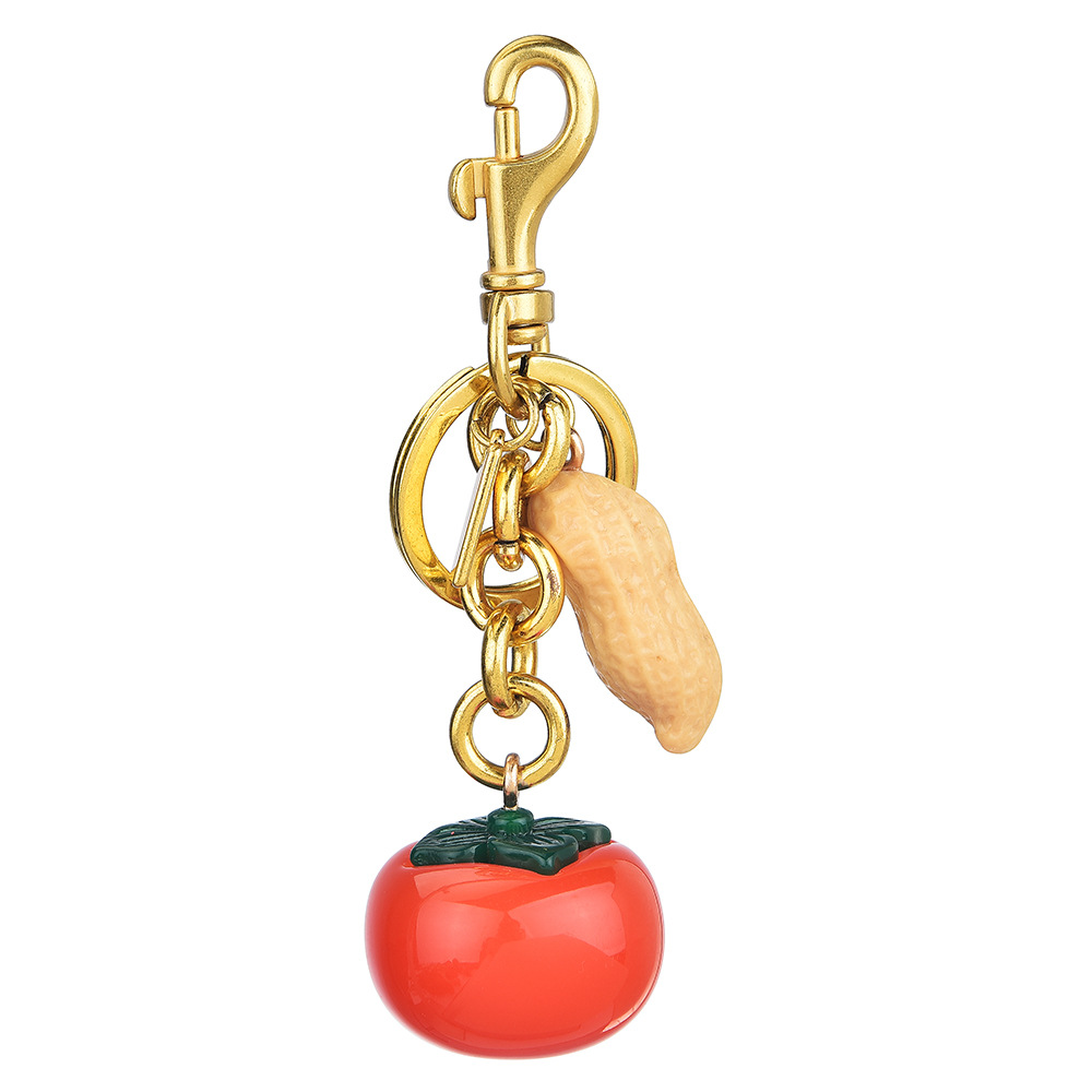 Persimmon and peanut-shaped bag hangkeys