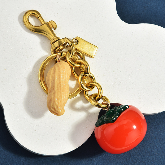 Persimmon and peanut-shaped bag hangkeys
