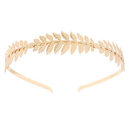 European and  style bridal pearl and leaf headband, gold leaf hair clip, bracelet, earrings, armband set