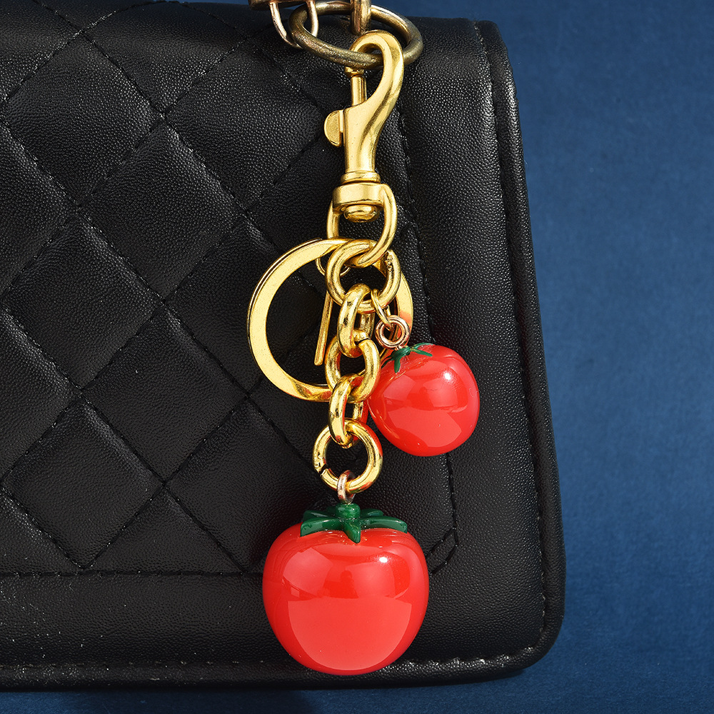 Persimmon and peanut-shaped bag hangkeys