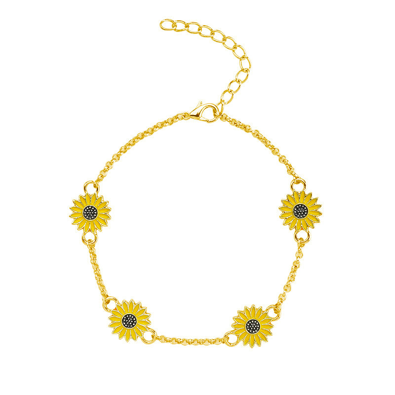 Alloy sunflower ankle chains – a simple, creative design with daisy motifs