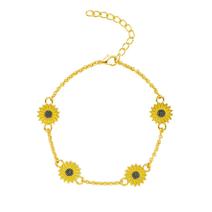 Alloy sunflower ankle chains – a simple, creative design with daisy motifs