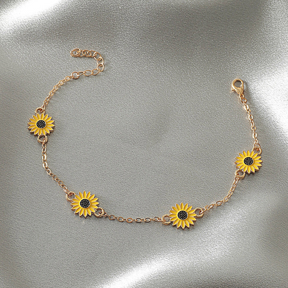 Alloy sunflower ankle chains – a simple, creative design with daisy motifs