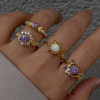 Diamond-encrusted, luxurious and sophisticated geometric ring set for women
