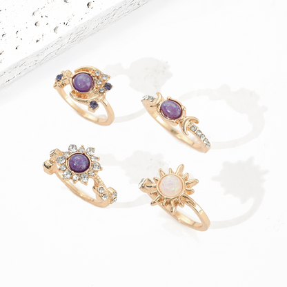 Diamond-encrusted, luxurious and sophisticated geometric ring set for women