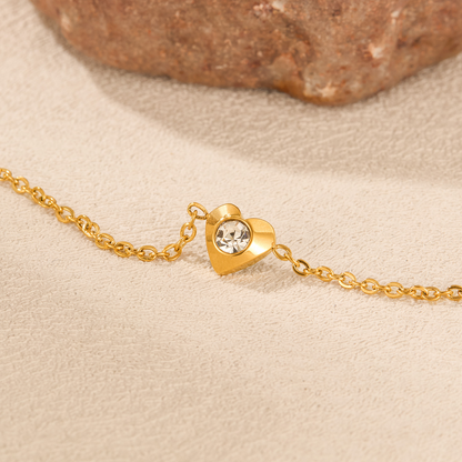 Love-zirconium-titanium steel ankle chain