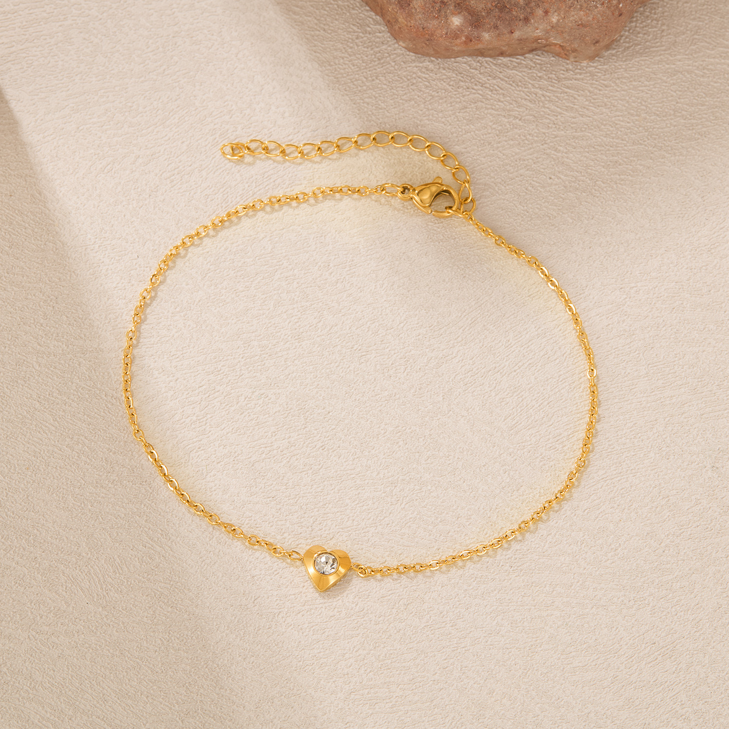 Love-zirconium-titanium steel ankle chain