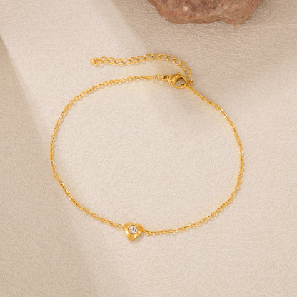 Love-zirconium-titanium steel ankle chain