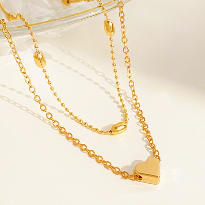 Beaded chain, multi-layered heart-shaped alloy design – a feminine beach shoe accessory