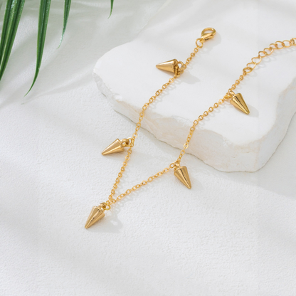 A stylish conical ankle bracelet for women