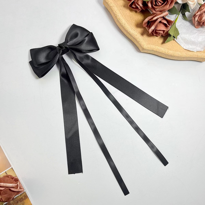 New satin ribbon bow hair clip, popular European and  style, simple hair clip, trendy sweet girl hair accessory