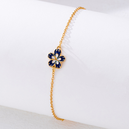 Enamel-glazed flower-patterned women's ankle bracelets
