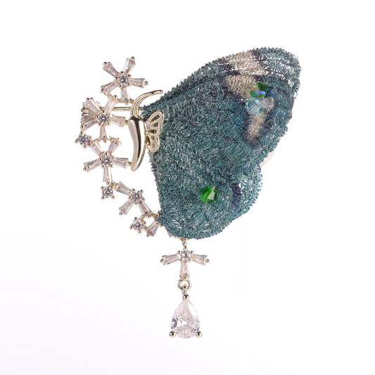 Embroidered butterfly brooch for women – a high-end, delicate accessory to add to your suit jacket.