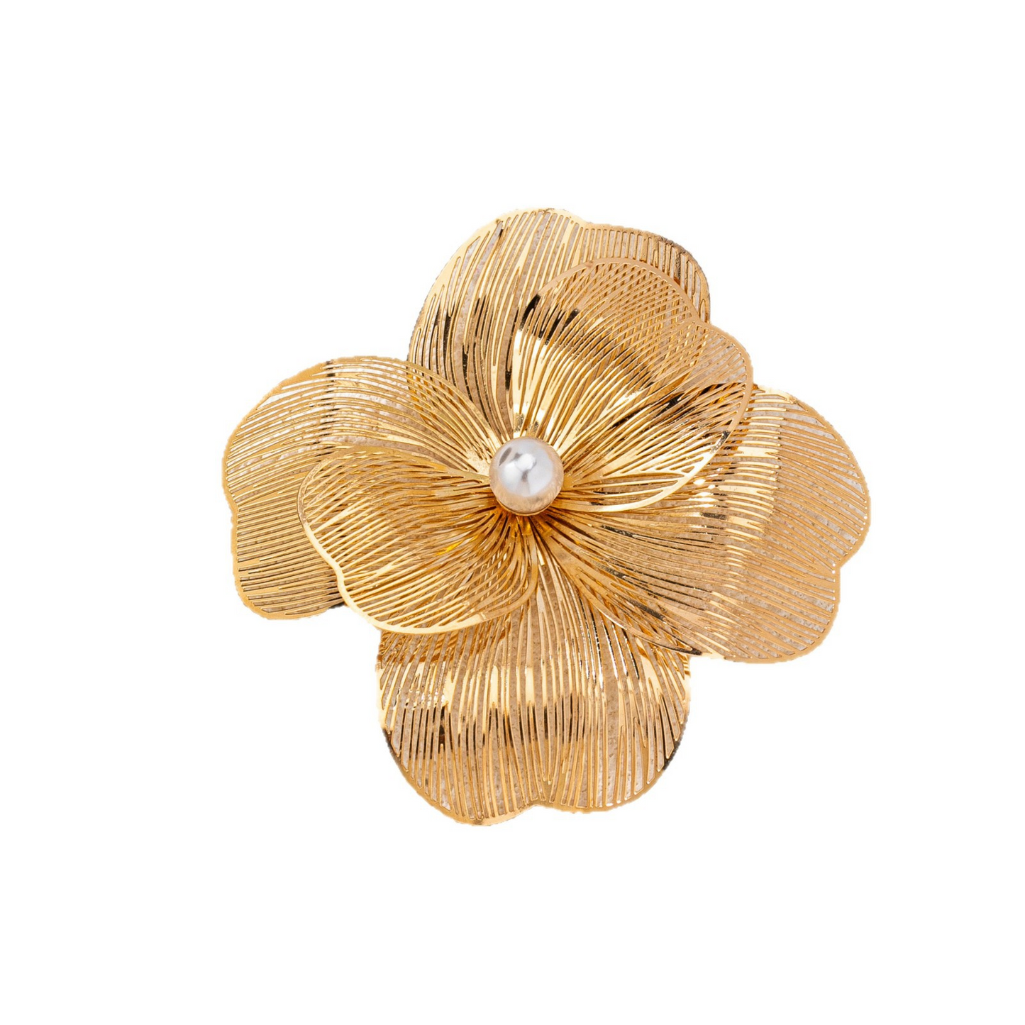 Retro-style, elegant and graceful – a brooch adorned with pearl-like simulated flowers
