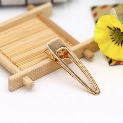 Color-preserving electroplated gold teardrop hollowed-out bobby pin square clip duckbill clip DIY hair clip edge clip head ornament