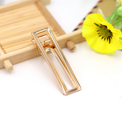 Color-preserving electroplated gold teardrop hollowed-out bobby pin square clip duckbill clip DIY hair clip edge clip head ornament
