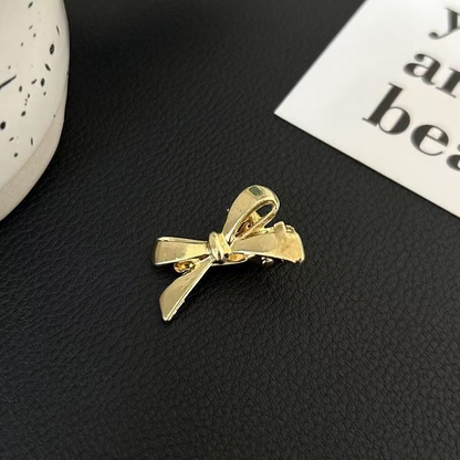 New style metal silver bow hair clip for women, side bangs hair clip, small duckbill clip hair accessory.