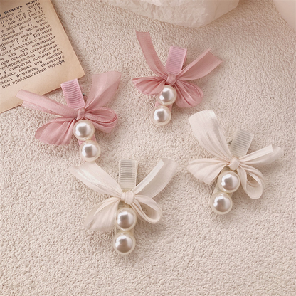 Bow hair clip, sweet and cute girly side hair clip, bangs clip, creamy sweet girl style hair accessory