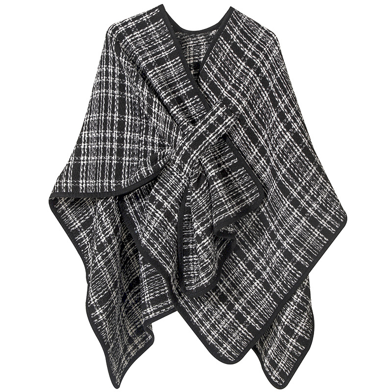 Black and white shawl in a delicate, fragrant style
