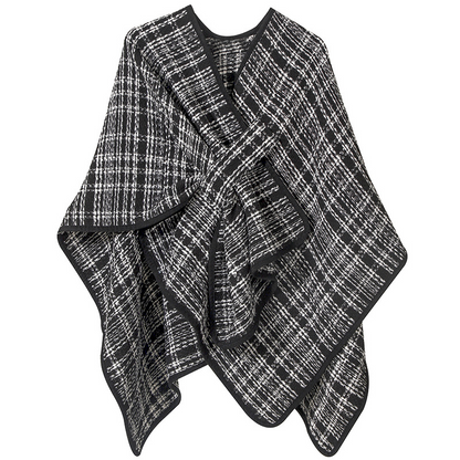 Black and white shawl in a delicate, fragrant style