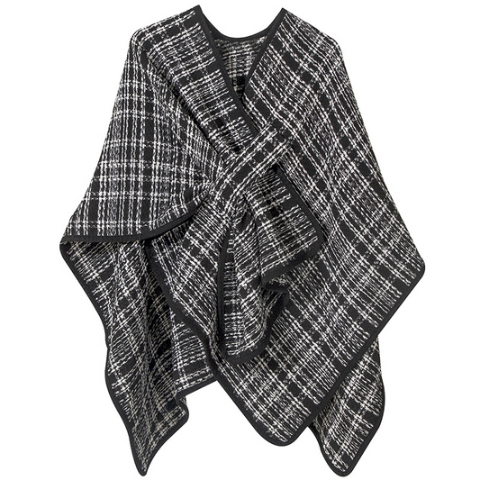 Black and white shawl in a delicate, fragrant style