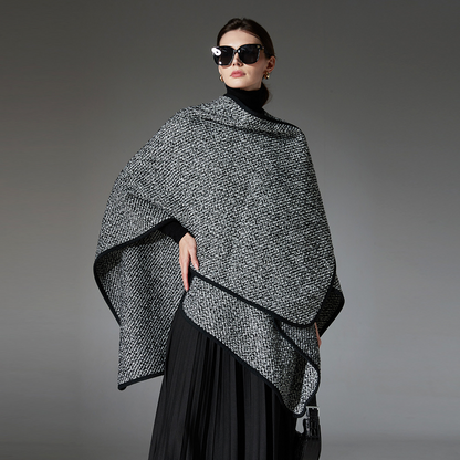 Lady's circular lace wool shawl