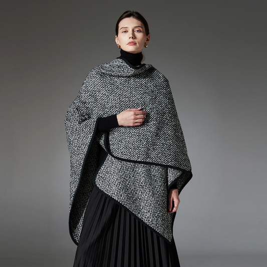 Lady's circular lace wool shawl