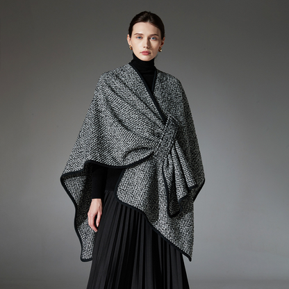 Lady's circular lace wool shawl