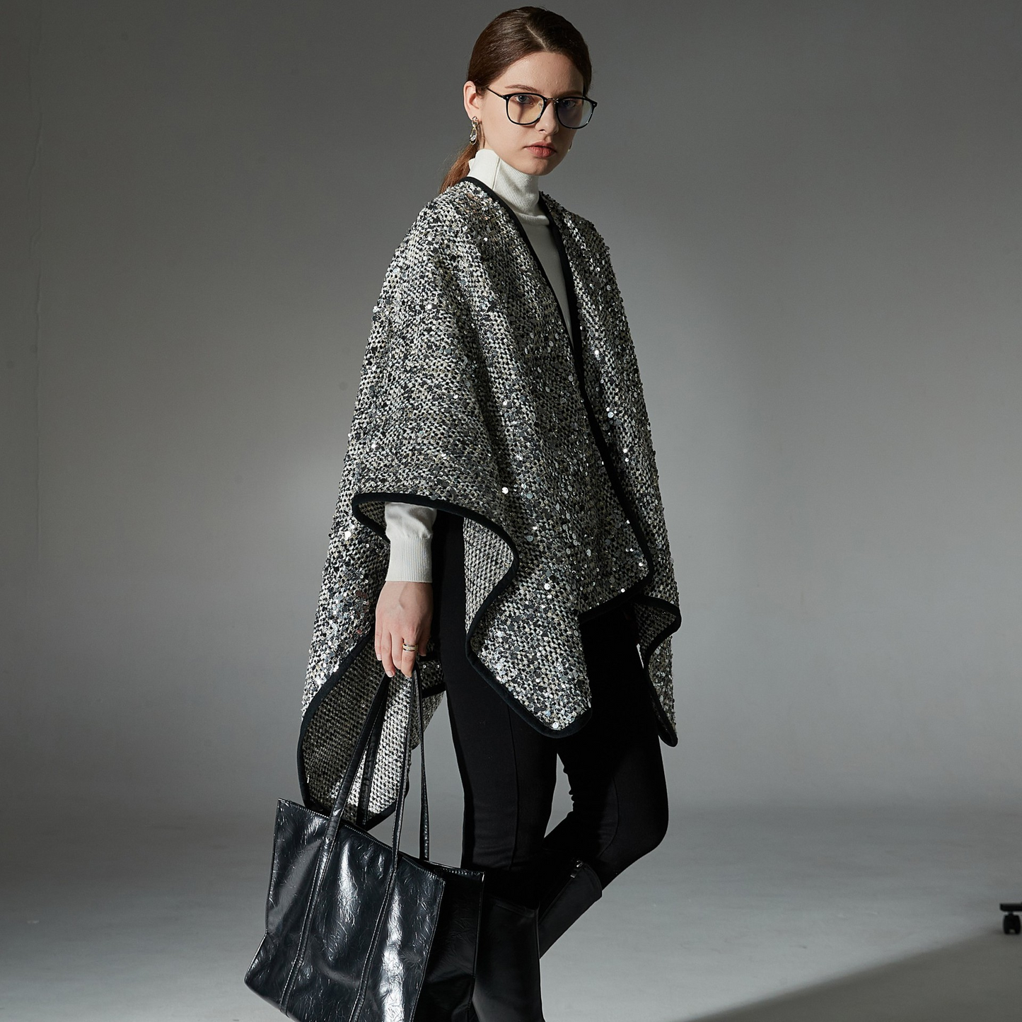 Silver sequined shawl