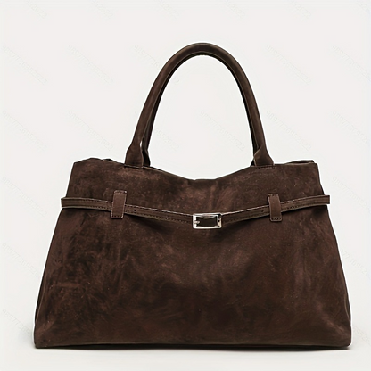 Retro suede handbag with a casual, lazy look – perfect for women who commute. Made of suede.