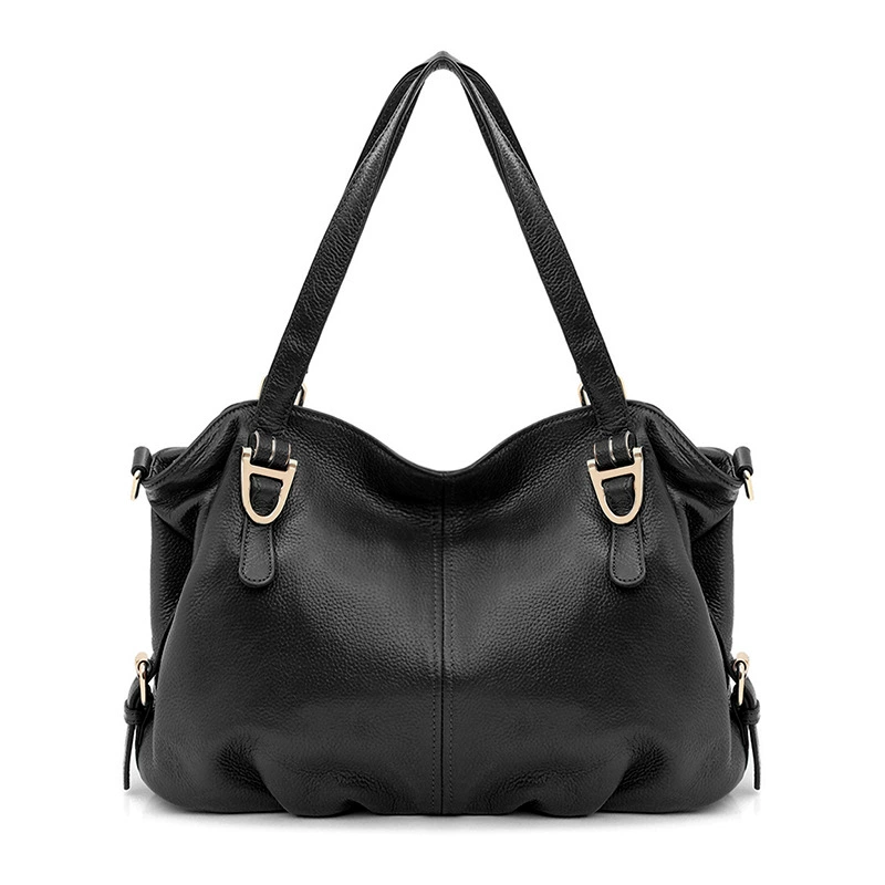 High-quality leather handbag with top-layer cowhide, stylish and fashionable, large capacity, designed for slinging over one shoulder.