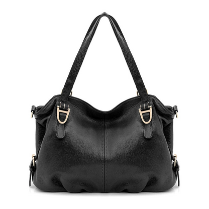 High-quality leather handbag with top-layer cowhide, stylish and fashionable, large capacity, designed for slinging over one shoulder.