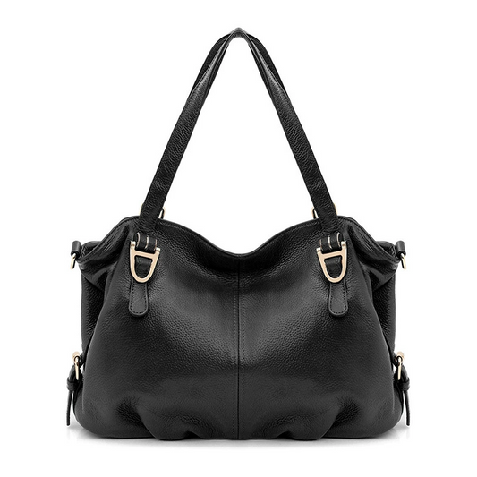 High-quality leather handbag with top-layer cowhide, stylish and fashionable, large capacity, designed for slinging over one shoulder.