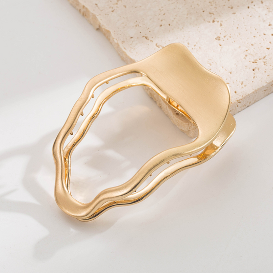 Trendy, unique, niche design, glossy/matte finish, irregular shape, shark clip, minimalist style, hair clip at the back of the head.