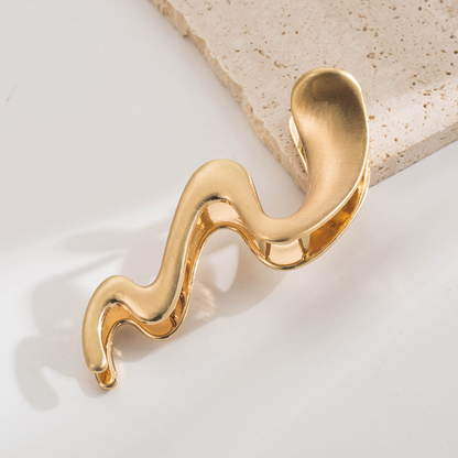 Trendy, unique, niche design, glossy/matte finish, irregular shape, shark clip, minimalist style, hair clip at the back of the head.