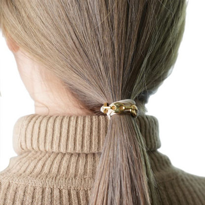 2-in-1 Girl's Bracelet Hairband with Metal Chain, Hair Tie, Ponytail Hair Tie